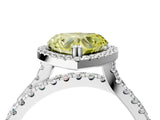 White gold Fancy Yellow Heart  Halo Split Shank Diamond Ring with Pavé Setting_42
