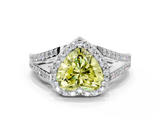 White gold Fancy Yellow Heart  Halo Split Shank Diamond Ring with Prong Setting_20