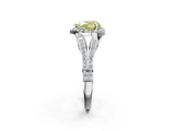 White gold Fancy Yellow Heart  Halo Split Shank Diamond Ring with Prong Setting_22
