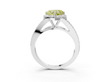 White gold Fancy Yellow Heart  Halo Split Shank Diamond Ring with Prong Setting_23