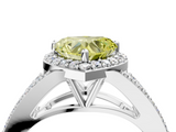White gold Fancy Yellow Heart  Halo Split Shank Diamond Ring with Prong Setting_24