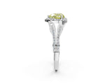 White gold Fancy Yellow Heart  Halo Split Shank Pave Diamond Ring with Four-Prong Setting_51
