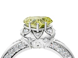 White gold Fancy Yellow Heart  Halo Split Shank Pave Diamond Ring with Petal Prong Setting_36