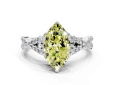 White gold Fancy Yellow Heart  Halo Twist Band Solitaire Prong Setting Ring_75