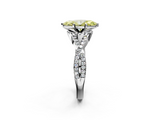 White gold Fancy Yellow Heart  Halo Twist Band Solitaire Prong Setting Ring_77