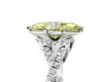 White gold Fancy Yellow Heart  Halo Twist Band Solitaire Prong Setting Ring_80