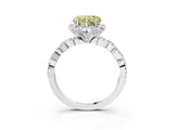 White gold Fancy Yellow Heart  Halo Twist Band Solitaire Ring with Six-Prong Setting_40