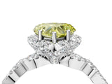White gold Fancy Yellow Heart  Halo Twist Band Solitaire Ring with Six-Prong Setting_41