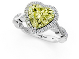 White gold Fancy Yellow Heart  Halo Twist Band Solitaire Ring_20
