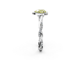 White gold Fancy Yellow Heart  Halo Twist Band Solitaire Ring_21
