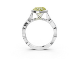 White gold Fancy Yellow Heart  Halo Twist Band Solitaire Ring_22