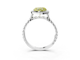 White gold Fancy Yellow Heart  Halo Twisted Band Four-Prong Diamond Ring_23