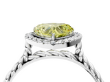 White gold Fancy Yellow Heart  Halo Twisted Band Four-Prong Diamond Ring_24