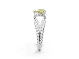 White gold Fancy Yellow Heart  Halo Twisted Band Four-Prong Ring_34