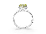 White gold Fancy Yellow Heart  Halo Twisted Band Four-Prong Ring_34