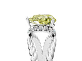 White gold Fancy Yellow Heart  Halo Twisted Band Four-Prong Ring_37