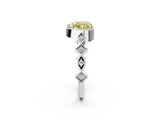 White gold Fancy Yellow Heart  Milgrain Marquise Diamond Twist Band Ring_64