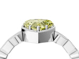 White gold Fancy Yellow Heart  Milgrain Marquise Diamond Twist Band Ring_66