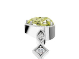 White gold Fancy Yellow Heart  Milgrain Marquise Diamond Twist Band Ring_67