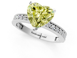 White gold Fancy Yellow Heart  Milgrain Pave Diamond Engagement Ring with Four-Prong Setting_173