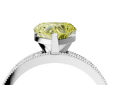 White gold Fancy Yellow Heart  Milgrain Pave Diamond Engagement Ring with Four-Prong Setting_174