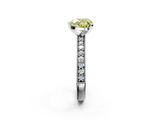 White gold Fancy Yellow Heart  Milgrain Pave Diamond Engagement Ring with Four-Prong Setting_174