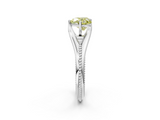 White gold Fancy Yellow Heart  Solitaire Beaded Band Six-Prong Setting_2
