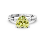White gold Fancy Yellow Heart  Solitaire Beaded Band with Four-Prong Setting_58