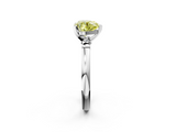 White gold Fancy Yellow Heart  Solitaire Beaded Band with Four-Prong Setting_60