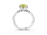 White gold Fancy Yellow Heart  Solitaire Beaded Band with Four-Prong Setting_61