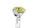 White gold Fancy Yellow Heart  Solitaire Beaded Band with Four-Prong Setting_63