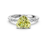 White gold Fancy Yellow Heart  Solitaire Bezel Accent Diamond Engagement Ring with Beaded Band and Four-Prong Setting_78