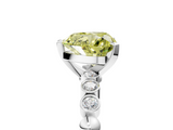White gold Fancy Yellow Heart  Solitaire Bezel Accent Diamond Engagement Ring with Beaded Band and Four-Prong Setting_83