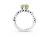 White gold Fancy Yellow Heart  Solitaire Bezel Accent Diamond Engagement Ring with Beaded Band and Four-Prong Setting_93