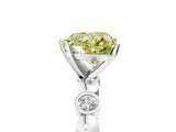White gold Fancy Yellow Heart  Solitaire Bezel-Set Diamond Ring with Beaded Band and Four-Prong Setting_37