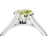 White gold Fancy Yellow Heart  Solitaire Bezel-Set Diamond Ring with Channel-Set Band_41