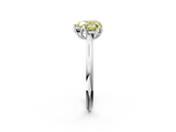 White gold Fancy Yellow Heart  Solitaire Cathedral Diamond Ring with Six-Prong Setting_27