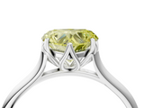White gold Fancy Yellow Heart  Solitaire Cathedral Diamond Ring with Six-Prong Setting_29
