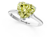 White gold Fancy Yellow Heart  Solitaire Cathedral Diamond Ring with Six-Prong Setting_35