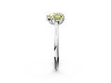 White gold Fancy Yellow Heart  Solitaire Cathedral Diamond Ring with Six-Prong Setting_53
