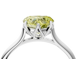 White gold Fancy Yellow Heart  Solitaire Cathedral Diamond Ring with Six-Prong Setting_55