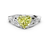 White gold Fancy Yellow Heart  Solitaire Celtic Knot Engagement Ring with Four-Prong Setting_41