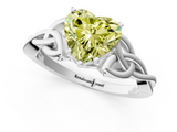 White gold Fancy Yellow Heart  Solitaire Celtic Knot Engagement Ring with Four-Prong Setting_43