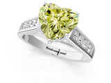 White gold Fancy Yellow Heart  Solitaire Channel-Set Diamond Engagement Ring with Four-Prong Setting_33