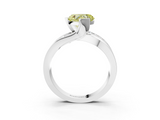 White gold Fancy Yellow Heart  Solitaire Channel-Set Split Shank Ring with Tension Prong Setting_6
