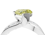 White gold Fancy Yellow Heart  Solitaire Channel-Set Split Shank Ring with Tension Prong Setting_7