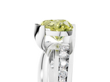 White gold Fancy Yellow Heart  Solitaire Channel-Set Split Shank Ring with Tension Prong Setting_8