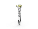 White gold Fancy Yellow Heart  Solitaire Chevron Pave Diamond Engagement Ring with Six-Prong Setting_5