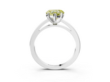 White gold Fancy Yellow Heart  Solitaire Diamond Engagement Ring with Four-Prong Setting on a Classic Band_6