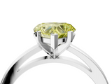 White gold Fancy Yellow Heart  Solitaire Diamond Engagement Ring with Four-Prong Setting on a Classic Band_7